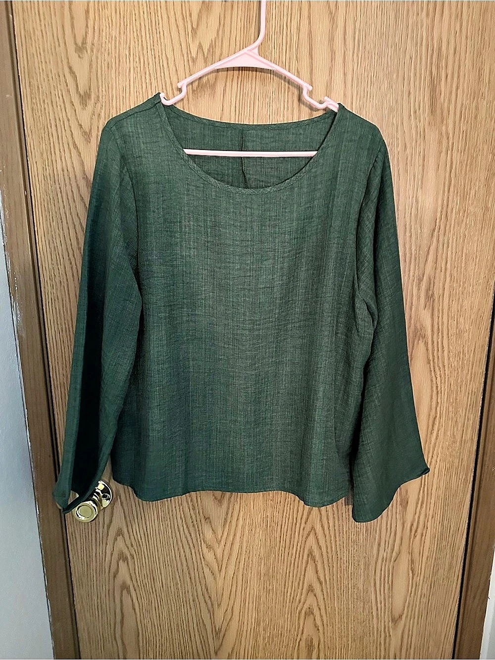 Green Flare Sleeve Blouse Size Large